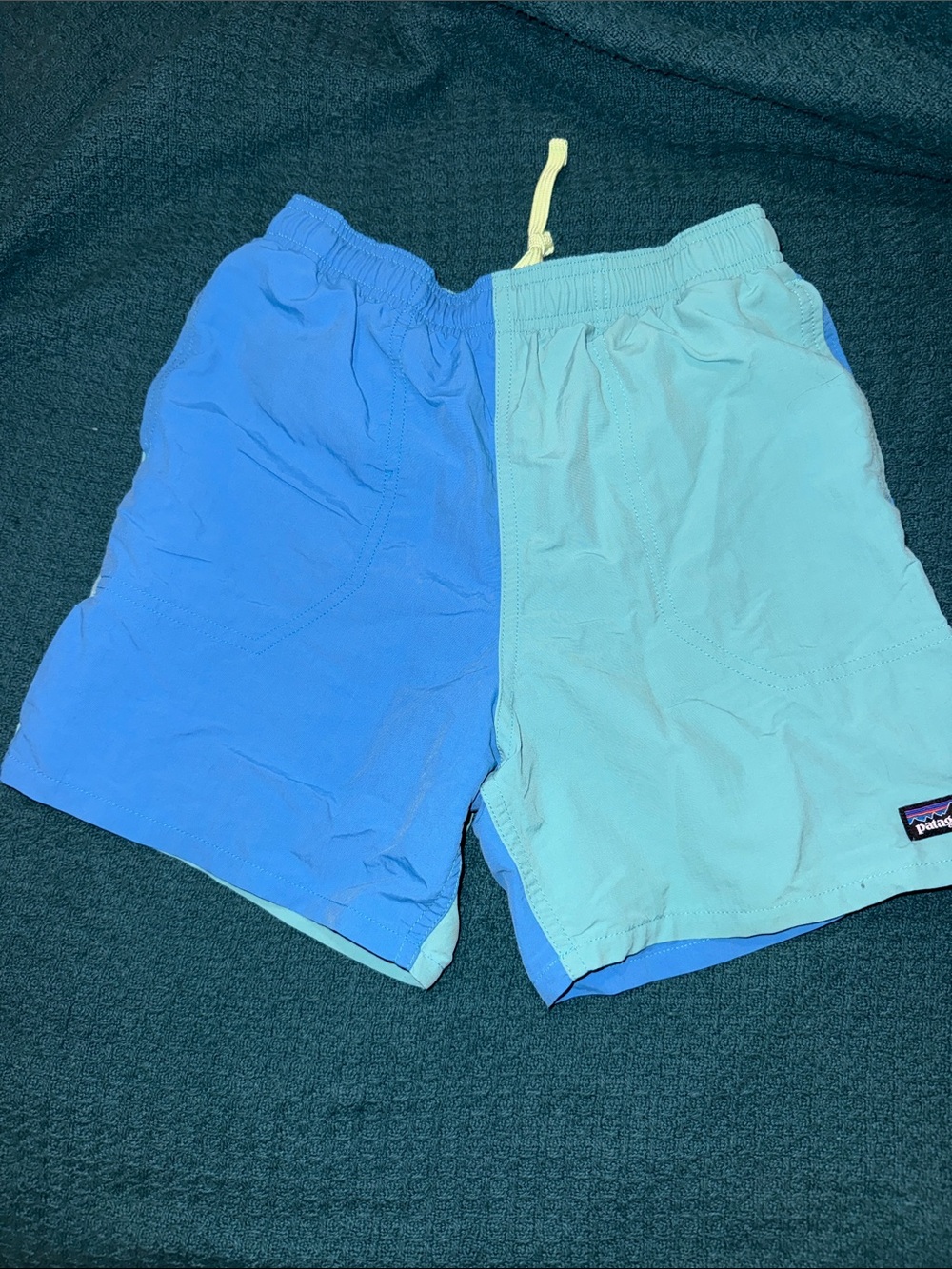 Patagonia Kids Two-Tone Blue Swim Trunks